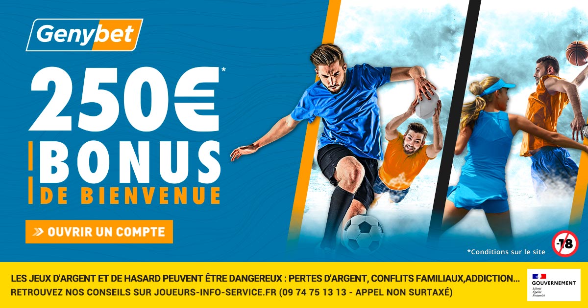 Genybet — 250€ BONUS DE BIENVENUE